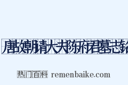 唐故朝请大夫陈府君墓志铭是什么意思的图片